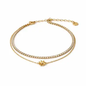 Lilith Stack Bracelet for Women – 18K Gold Plated 316L Stainless Steel | CZ Stackable Bracelet | Waterproof Anti-Tarnish Jewelry