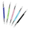 5 Pcs Silicone Nail Art Sculpture Pen Dual Tipped Tipped Nail Tools Acrylic Handle Silicone Head Pen Rhinestone Nails Polish Carving Pens Handcraft Handheld for Design Making Naisl Carving Drawing Shaping