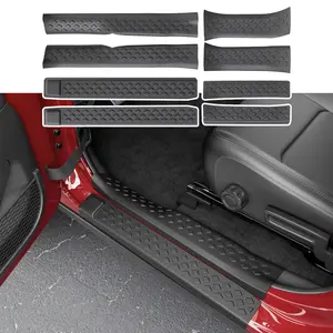 [Fits 20-26 Gladiator JT] 8Pcs Door Sill Guard Compatible with 2020-2026 Jeep Gladiator JT Car Threshold Protector 18-26 Wrangler JL Door Sill Protector Replacement for 2020-2026 Jeep Gladiator Accessories
