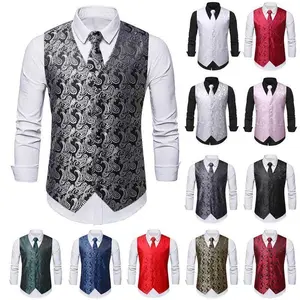 New men's fashion plus-size suit waistcoat, casual waist flower formal vest and waistcoat Menswear Wetsuit