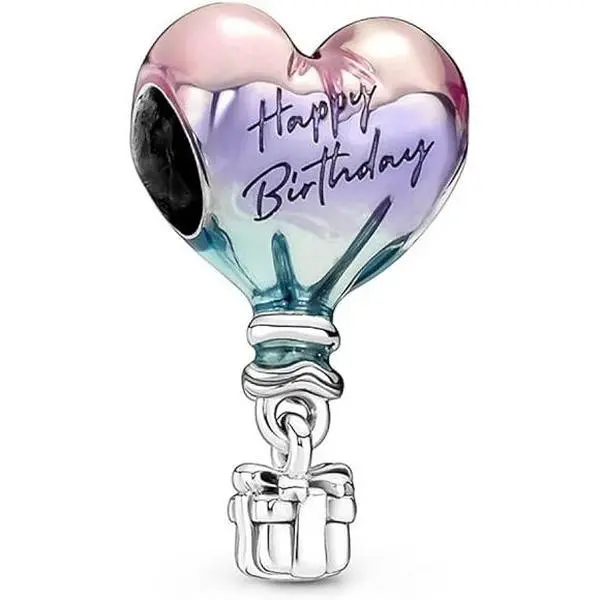 Pandora Happy Birthday Hot Air Balloon Charm 791501C01, Birthday Gifts Ideas, Collectibles, 3D Gift Box, Adventure Seekers, Enamel