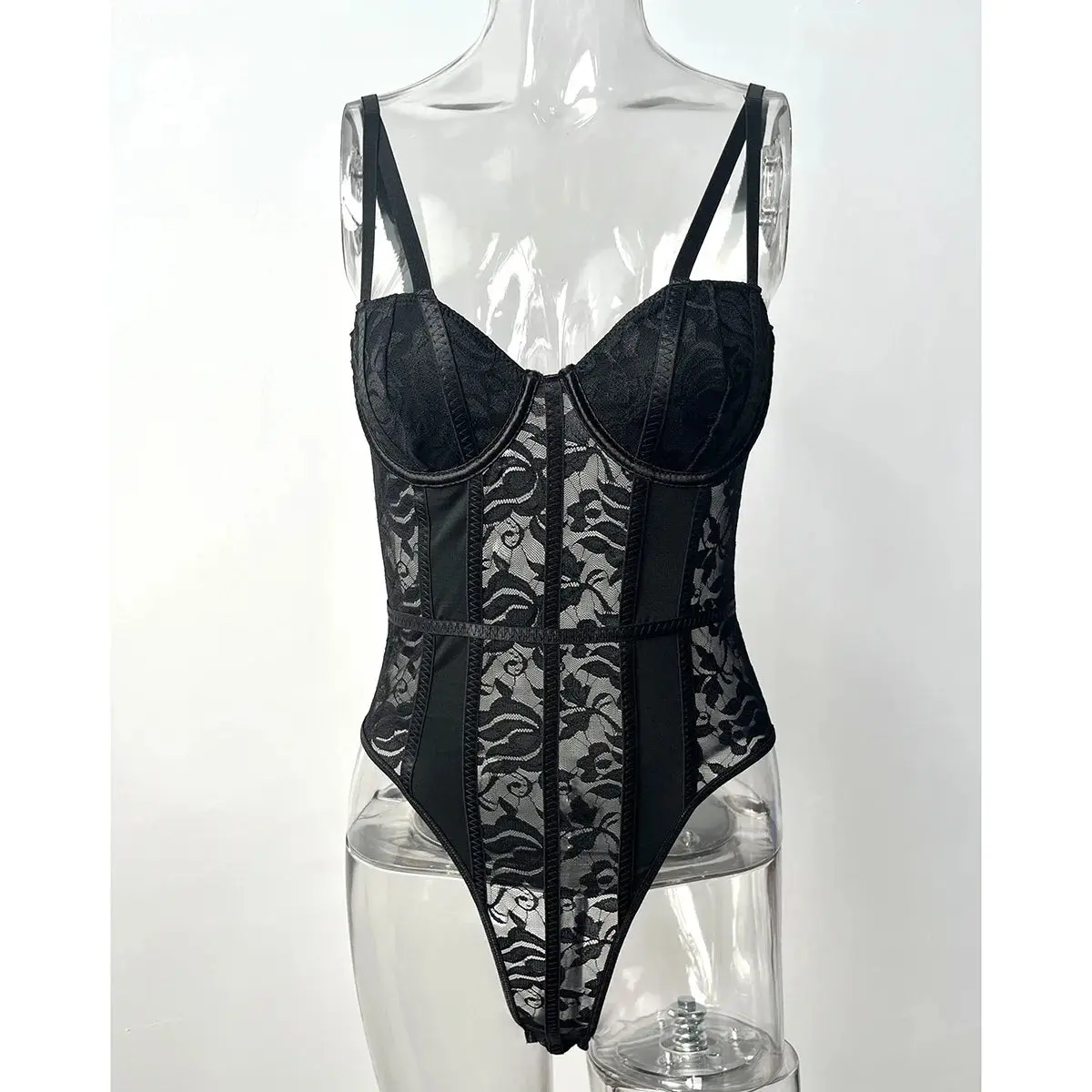 Sexy Black Lace Bodysuit