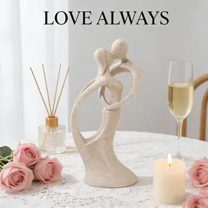 Elegant Couple Resin Figurine, Romantic Wedding Decor, Valentine's Day Table Centerpiece, Unique Anniversary Gift, Home Decoration, Collectible Statue