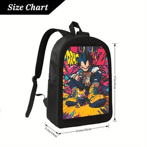 Colorful Anime Pattern Backpack Durable Oxford Material High Quality Laptop Backpack - Padded Sleeve for 15.6" Devices & Multiple Pockets