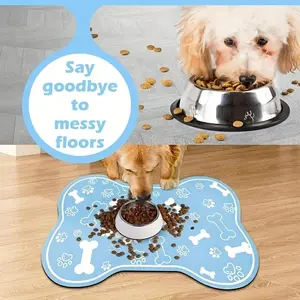 Non-slip pet feeding mat: scratch-resistant, quick-drying, and easy to clean for dogs & cats