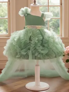 Girls princess dress with tail design elegant dress suitable for piano concert birthday party photography photo