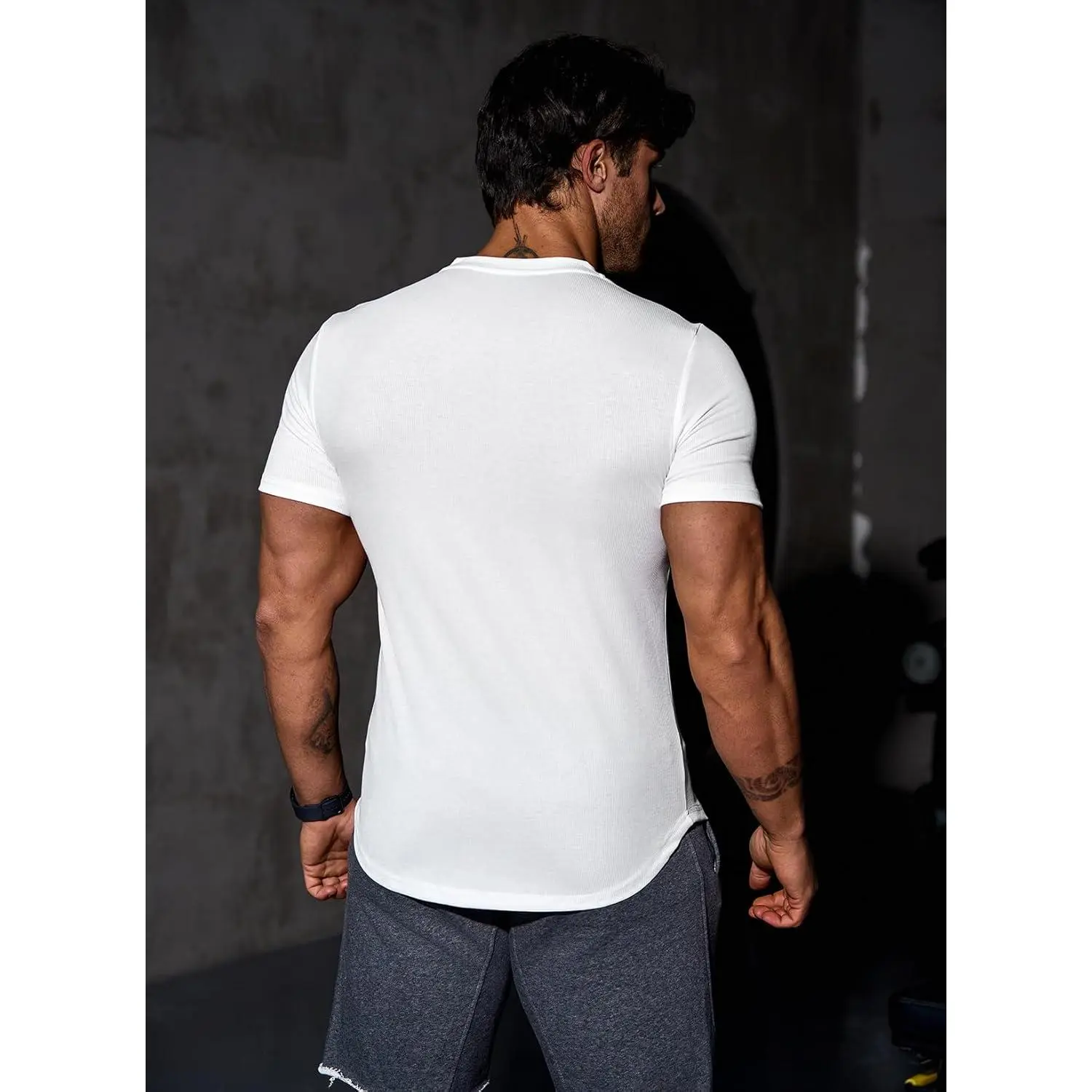 Mens Muscle Slim T Shirts Texture V Neck Longline Henley Gym Workout Athletic Tee Shirt Mens Muscle Slim T Shirts Texture V Neck Longline Henley Gym Workout Athletic Tee Shirt