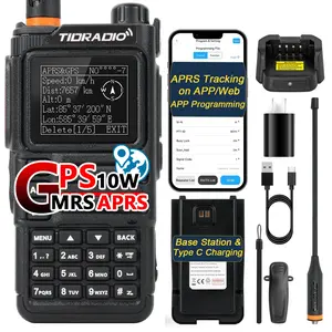 TIDRADIO TD-H9 10Watt GPS/APRS GMRS&HAM Radio Handheld,Spectrum Analysis,SMS Message Text,Bluetooth Programming,Web Upgrade,Compass,Multi-Band Long Range Two Way Walkie Talkies,NOAA,AM,FM,USB-C Battery