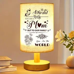 Mothers Day Gifts for Mom Wife Grandma Daughter Sister Nana Nanny from Son Daughter, Table Lamps Night Light with Fabric Shade, Personalized Mom Birthday Gifts for Mothers Day