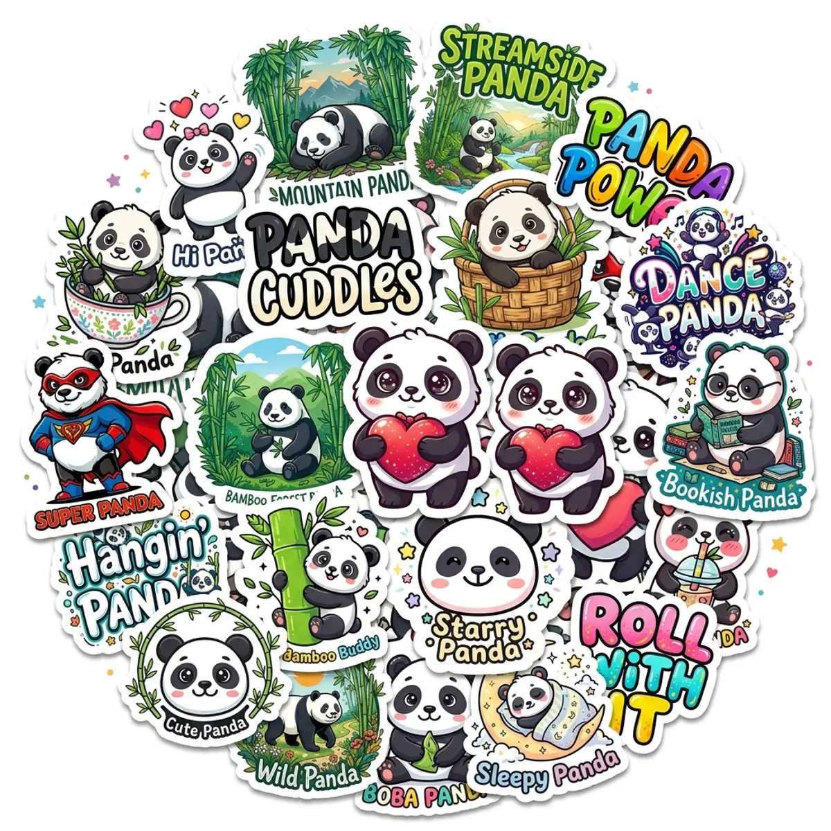 Panda Stickers Pack 18pcs Cute Panda Designs for Kids - TikTok Shop