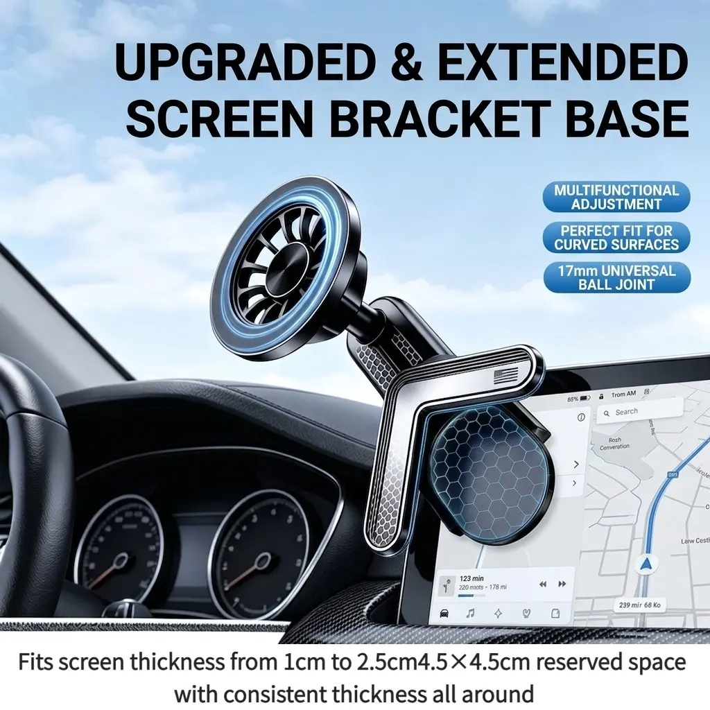 2026 Upgraded Tesla MagSafe Phone Mount for Model 3/Y/S/X/Cybertruck, Magnetic Screen Edge Holder, No Glue Screen Safe Clamp, N52 Strong Magnet for iPhone 17 16 15 14, Cell Phone Holder for Car, Smartphone Mount, Car Phone Stand, Car Phone Holders