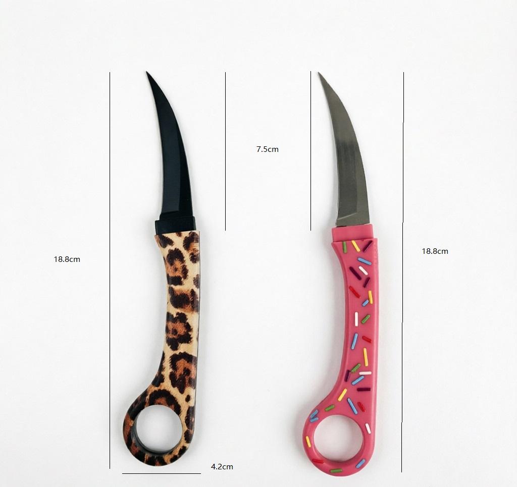 Leopard Print & Donut outdoor Knife for Women - Unique EDC Gadget for Travel & Daily Use, Perfect Gift Idea