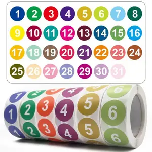 500 stickers/roll 2.5cm number stickers adhesive labels dot stickers number stickers for home organization warehouse office management