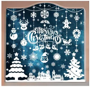 Christmas Window Clings Decorations, 10 Sheets Merry Christmas Scene Window Stickers for Glass Window Snowflakes Decals White Winter Snow Scene Christmas Decorations for Home Indoor Metal Tree