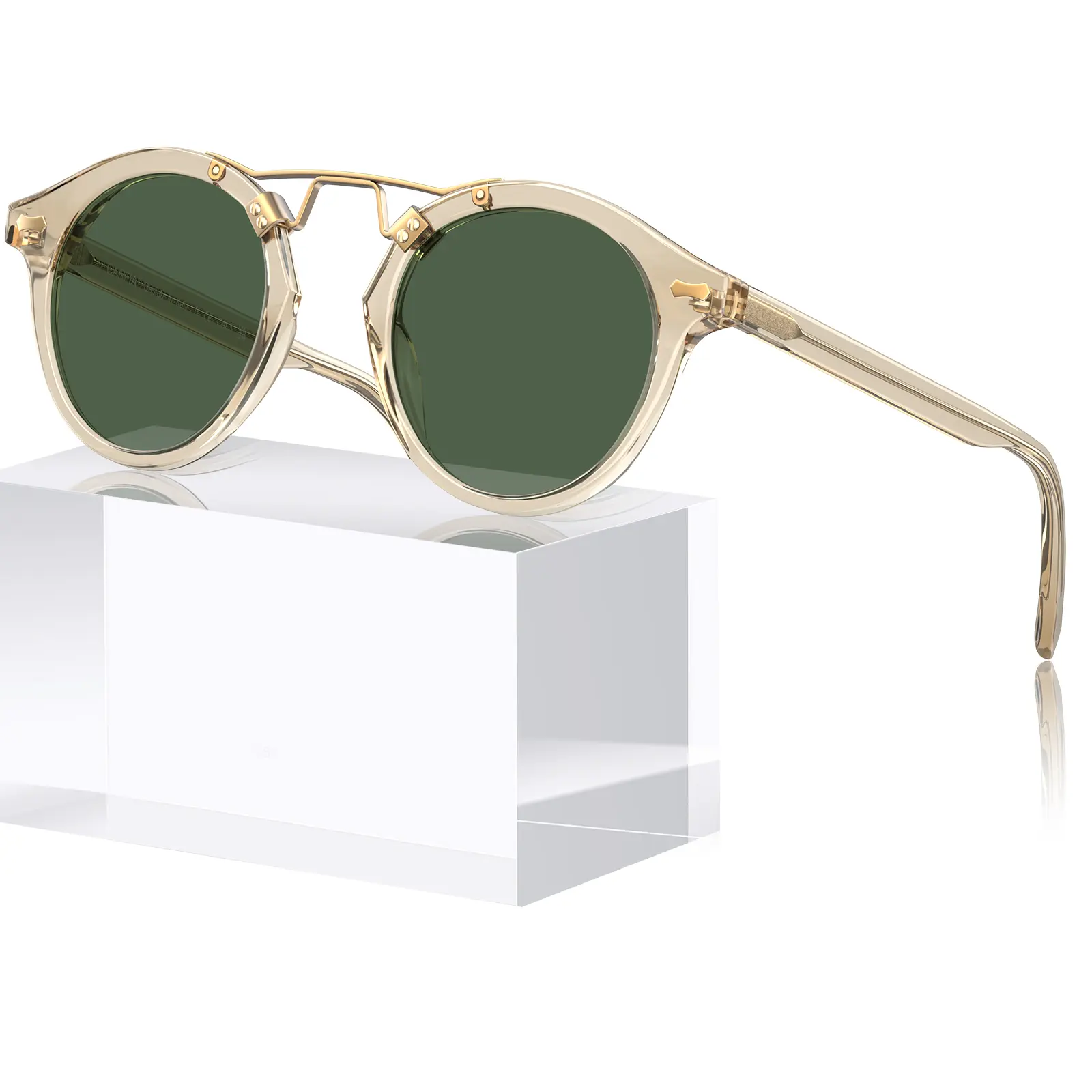 Clear Yellow Frame Green Lens