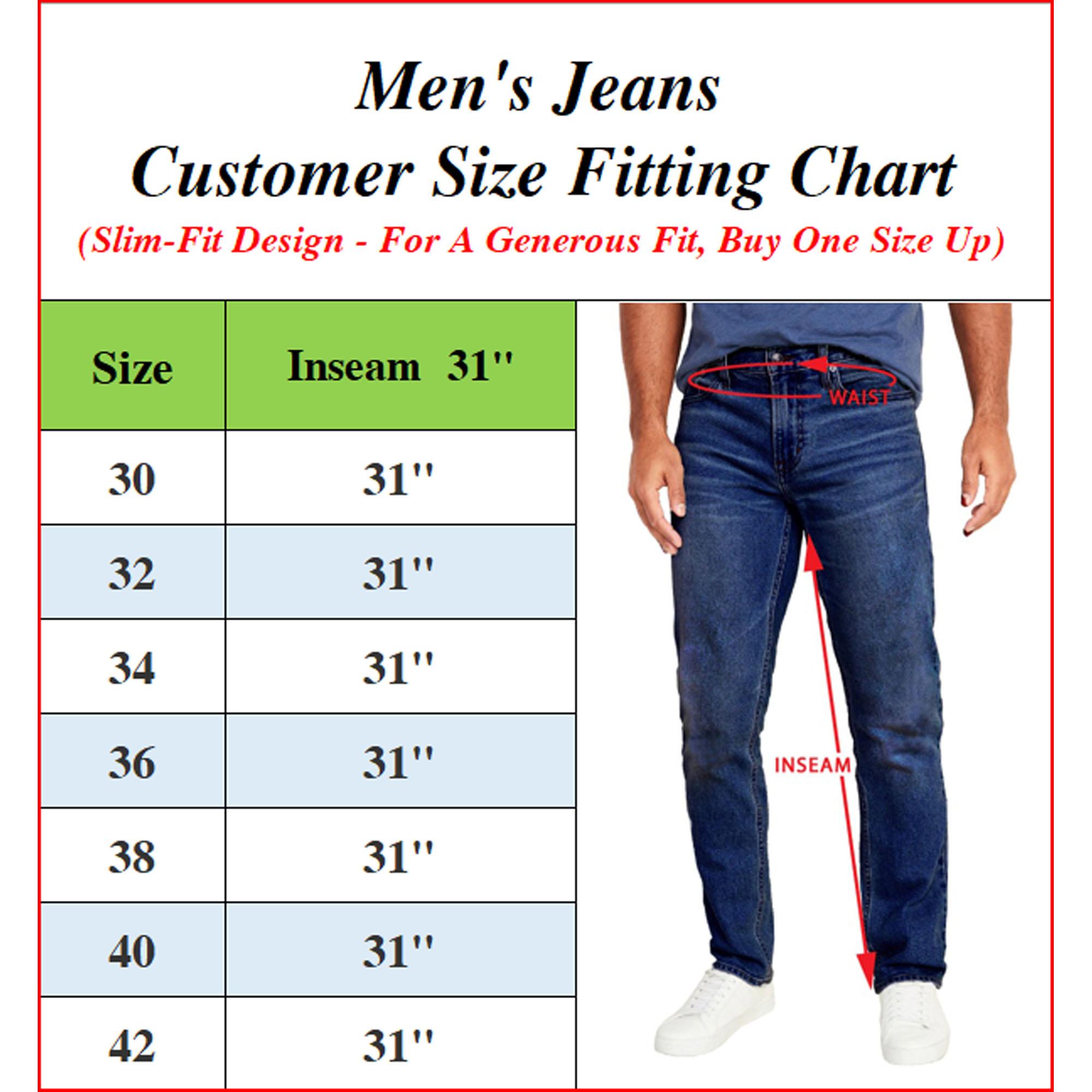 Men's Flex Stretch Slim Straight Jeans Classic Denim Menswear