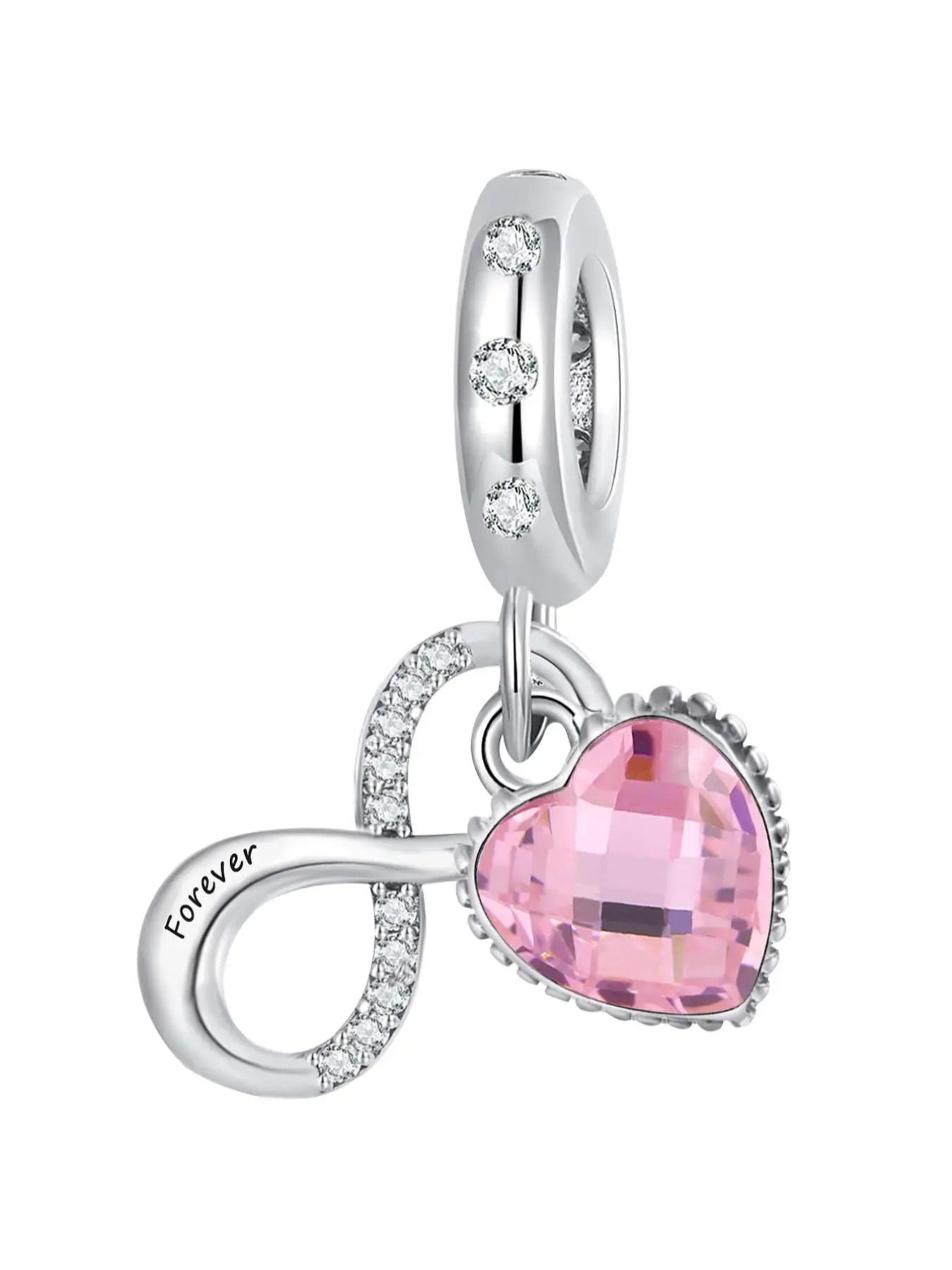 Heart Shaped Pendant Charm, Rhinestone Decorated Pendant for Bracelet & Necklace, Fashion Accessories for Women & Girls, Trendy All-match & Exquisite Jewelry for Birthday Gift