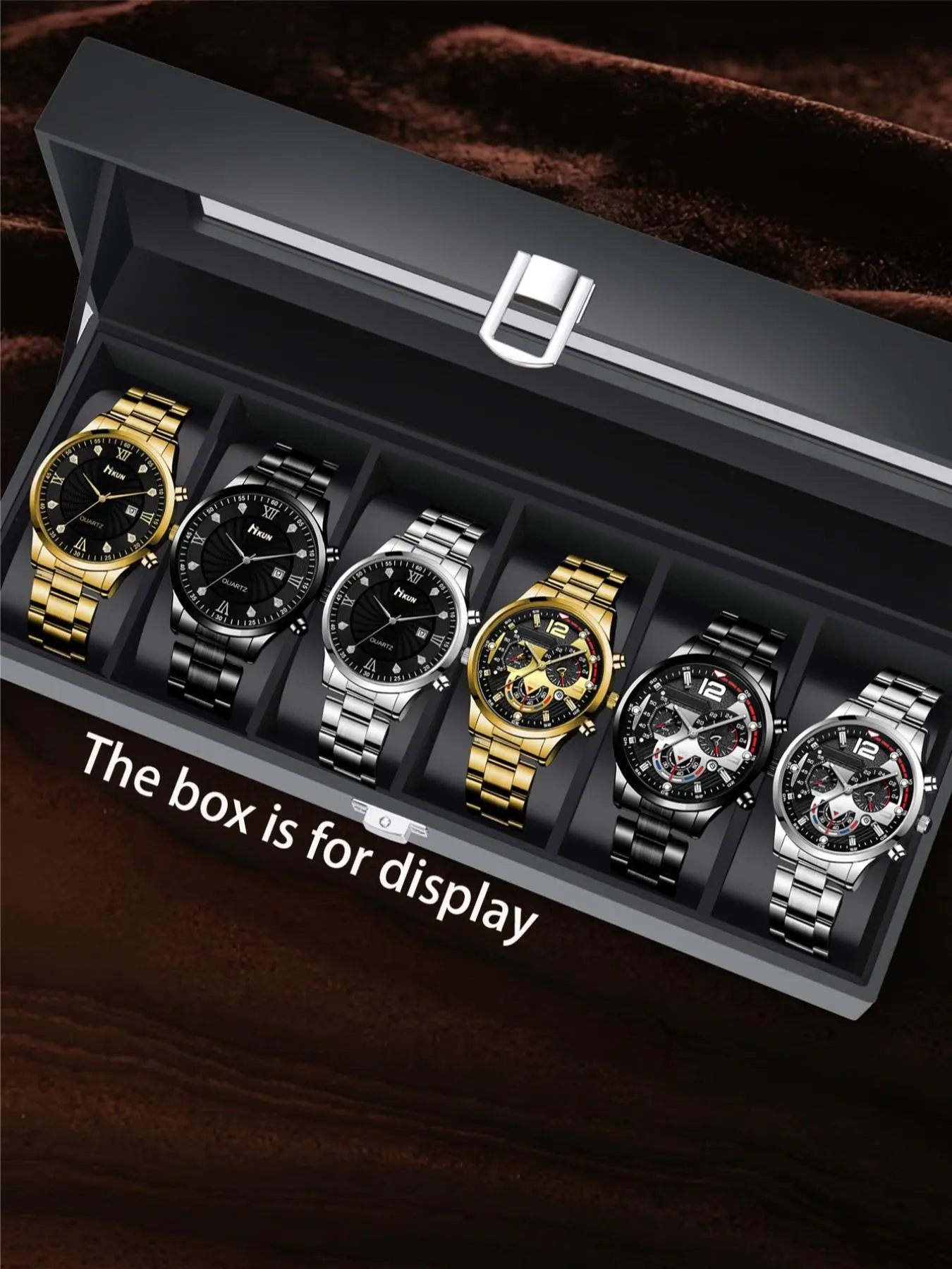 6pcs Men's, Stylish Timepieces for Everyday Wear, Elegant Accessories for Men, Casual Wristwatch Set, Perfect Gift Set for Any Occasion, Quartz Analog Watches, Analog Wristwatches
