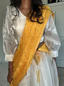 White and Yellow Lehenga