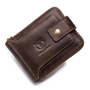 BULLCAPTAIN Genuine Leather RFID Wallet - Durable Design, Compact Size, Ideal for Everyday Use
