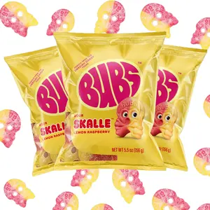 Swedish Bubs Sour Skalle Lemon Raspberry 5.5oz 3 Pack Classic Nostalgic Sweet & Sour Delight Snack Traditional Swedish Candy Bonbon