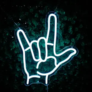 Rock 'N' Roll Hand Neon Sign, a glowing symbol of rebellion, energy, and pure rock spirit. Featuring the iconic hand gesture, this bold LED sign adds an edgy vibe to music rooms, studios, bars, or any space that lives loud.