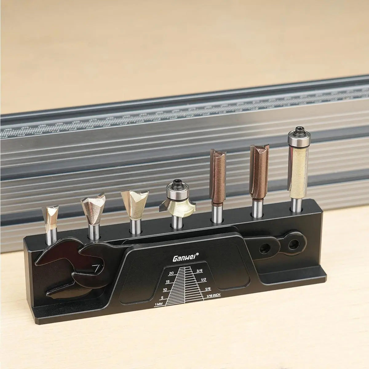 Aluminum Tool Holder with Magnetic Attraction, Milling Cutter Reamer Storage Seat, Wrench Drill Bits Organizer Display Stand