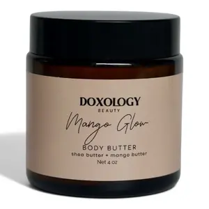 Doxology Beauty Mango Glow Body Butter with Mango & Shea Butter Coconut Oil Jojoba Oil Almond Oil Vitamin E 4 oz