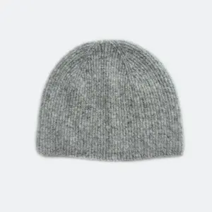 Knit Beanie - Alpaca Wool Blend - Light Grey