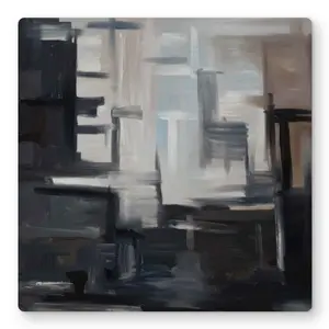 212 MAIN 16x16 in. Industrial Artistic Metal Print Wall Art - Abstract Geometric, Geometric Block, Large Metallic Decorative Artistic Style Prints, Contemporary Minimalist Aluminium Room Decor, Man Cave Gift for Art Lovers, Abstract Geometric Prints