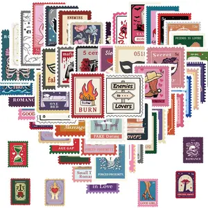 Vintage Stamp Sticker, 50pcs/set Book Trope Stamp Decals, Reading-c Sticker for Books, Laptops, Reading Accessories Gifts for Kids Teens Adults