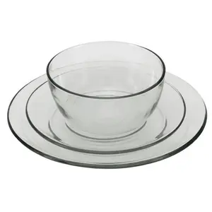 Anchor Hocking Glass Dinnerware Set, 12 Piece Set