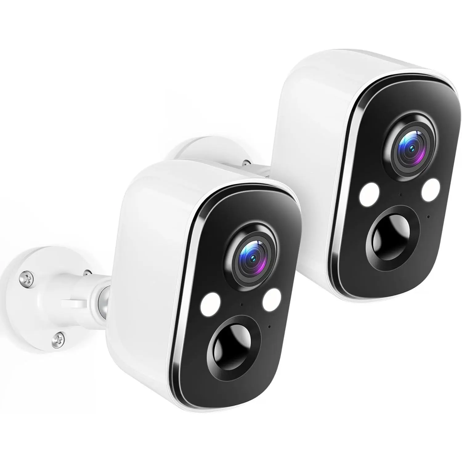 Security Cameras Wireless Outdoor with Solar Panel Cameras for Home Security, Home Camera with Color Night Vision, PIR Human Detection, 2-Way Talk, IP66 Waterproof (2Packs-White) Charging Surveillance Home Protection