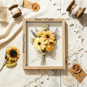 A One-piece Wooden Photo Frame Shadow Box with a 3cm Deep Interior. The Frame Has an Inner Diameter of 8x10 Inches (20x25cm) and Is Available in Four Colors: Black, White, Natural Wood, and Light Brown. It Serves as a Desktop Decoration and Display