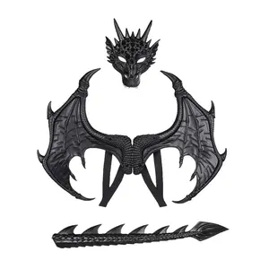 Dragon Wing & Tail & Mask Set, 1 Set Halloween Dragon Costume Set, Cosplay Costume Accessories for Halloween Party, Party Supplies, Costume Decoration