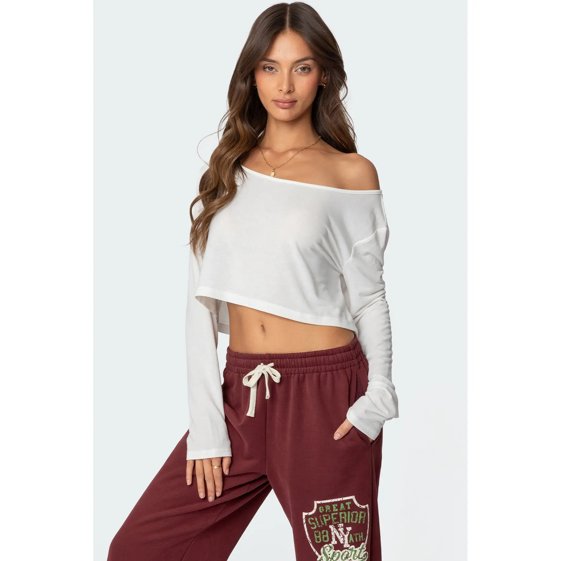 Cropped Off Shoulder Top