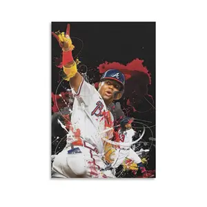 Sports Art Baseball Ronald Acuna Jr Poster Picture Art Print on Canvas Home Room Decor Mural
