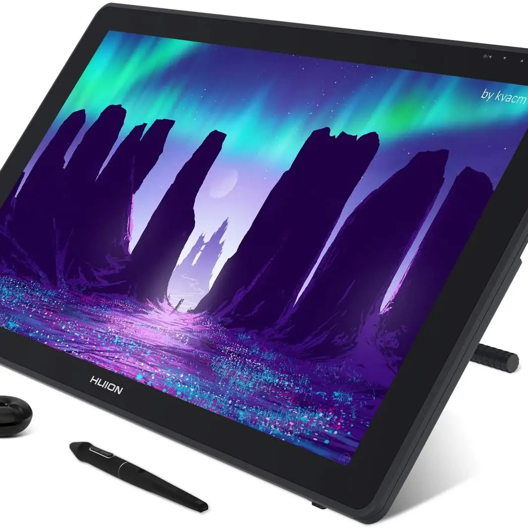 HUION KAMVAS 22 Digital Drawing Pad Tablet - 21.5in Graphics Drawing Tablet with Screen, 120% sRGB, PW517 Battery-Free Stylus, Metallic Adjustable Stand, USB Port, Compatible with Windows PC, Mac, Android for Work