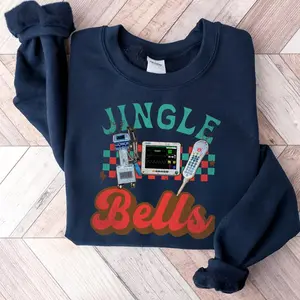Jingle Bells Respiratory Therapist Sweatshirt, Nurse Telemetry Christmas Sweatshirt, Respiratory Therapist Christmas, Nursing Holiday Shirt, Nurse Telemetry ICU Rn Rt Tele Tech Cardiac Picu Micu, Funny Pulmonologist X-mas, Picu Micu Cvicu Sicu Sweatshirt