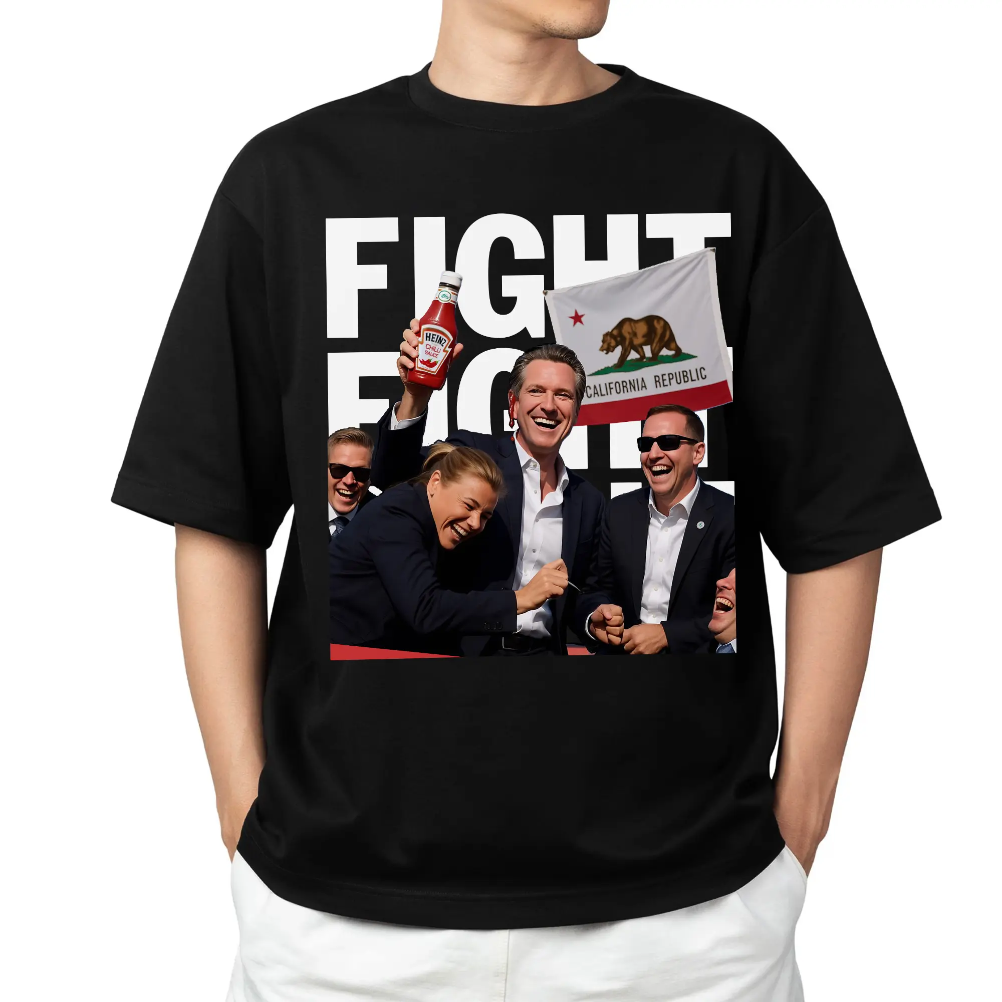 Funny Gavin Newsom T-Shirt, Fight Fight Fight Anti Trmp Shirt, Gift for Him, Support Gavin California Shirts