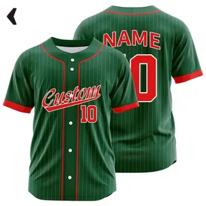 Raw Street Wear Custom Baseball Jersey Sublimation Print Personal Team Name Number Baseball Uniform Stripe Hip Hop Sports T-shirt Men/Women/Kids
