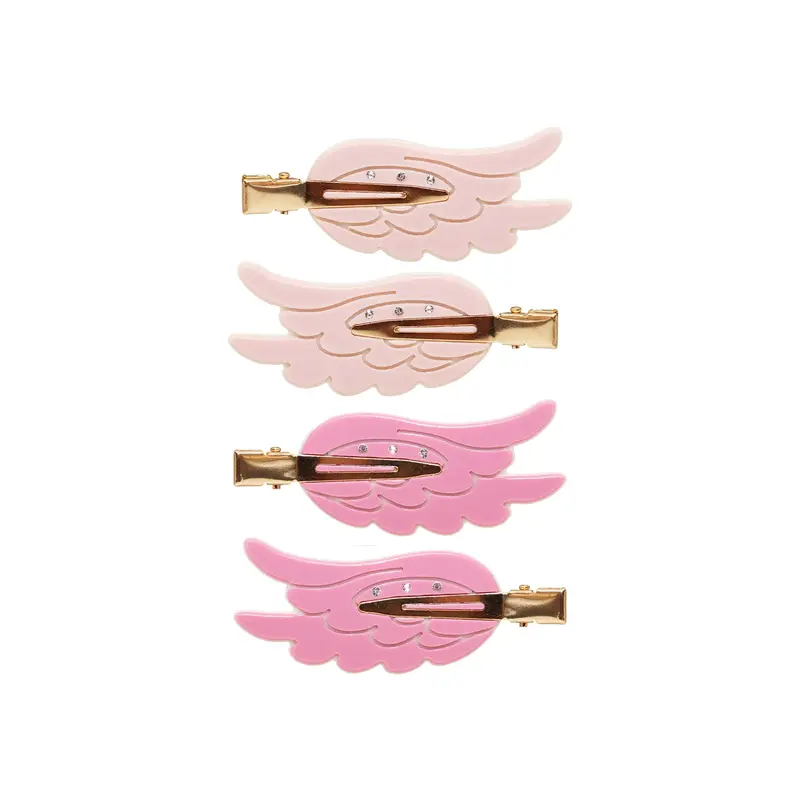 Emi Jay Angel Wing Popstar Clips Creaseless Flat Makeup Hair Clips in Pink Aura