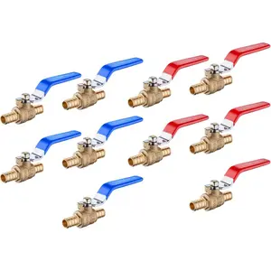 (Pack of 10)  1/2 Inch Pex Crimp Brass Full Port Shut-off Ball Valve for Hot and Cold Water, UPC Certified,(VALVE003)