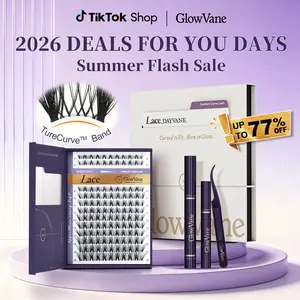 Lace | GlowVane TrueCurve Lash Clusters Kit Manga Volume 0.03mm Curved Band Soft Lightweight 8-18mm D Curl DIY Lash Extensions for Beginners #DealsForYouDays