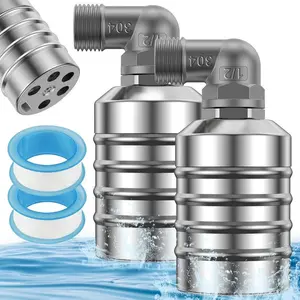 2 Counts Water Level Control Float Valve Stainless Steel Automatic Floating Ball Valve Mini Auto Shut Off Water Level Controller for Water Tank Aquarium Water Trough