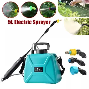 1.32 Gallon Electric Sprayer - Farm/Garden Pump Sprayer with Adjustable Nozzle (2 Modes) - 23.62" Telescoping Wand, Auto-Spray for Watering & Cleaning
