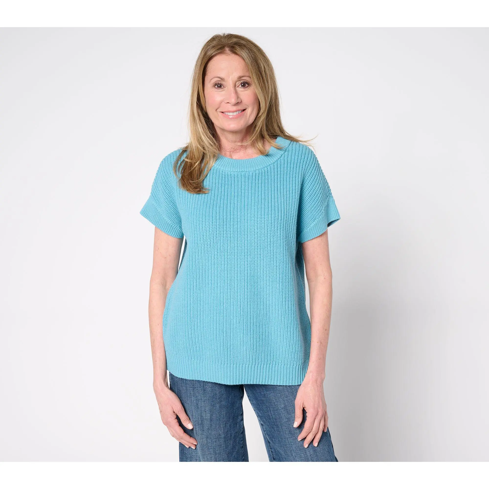 Martha Stewart Signature Knit Dolman Sleeve Cotton Sweater