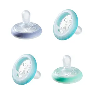 Tommee Tippee Breast like night pacifier, 6-18 months, pack of 4 pacifiers months with breast-like shape and glow in the dark technology