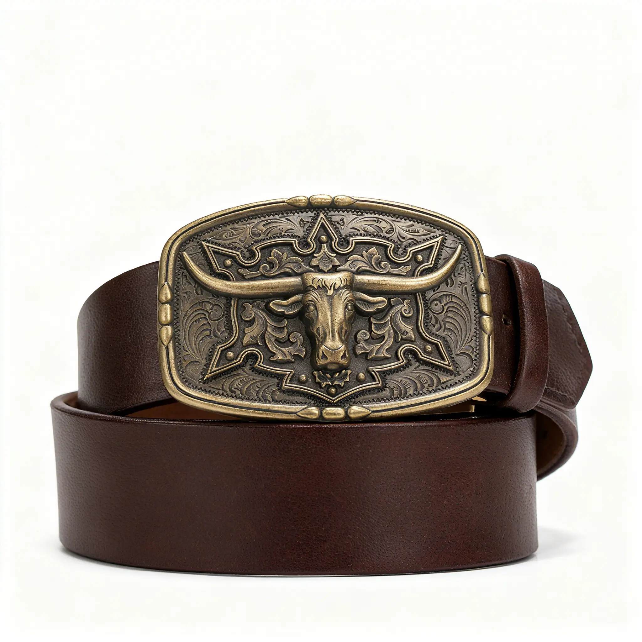Western Sequin Ox Belt Buckle - Small Bullhead Punk Metal 