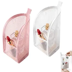 Portable Lightweight Travel Toiletry Bag Foldable Clear Hanging Travel Cosmetic Bag, Large Capacity Waterproof EVA Organizer for Toothbrush & Toiletries